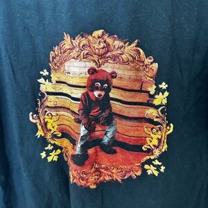 Lectro Grounded Kanye Black Tee with Bear and Floral Graphic
